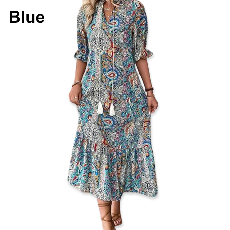 Vestido Elegante Boho con Estampado Floral