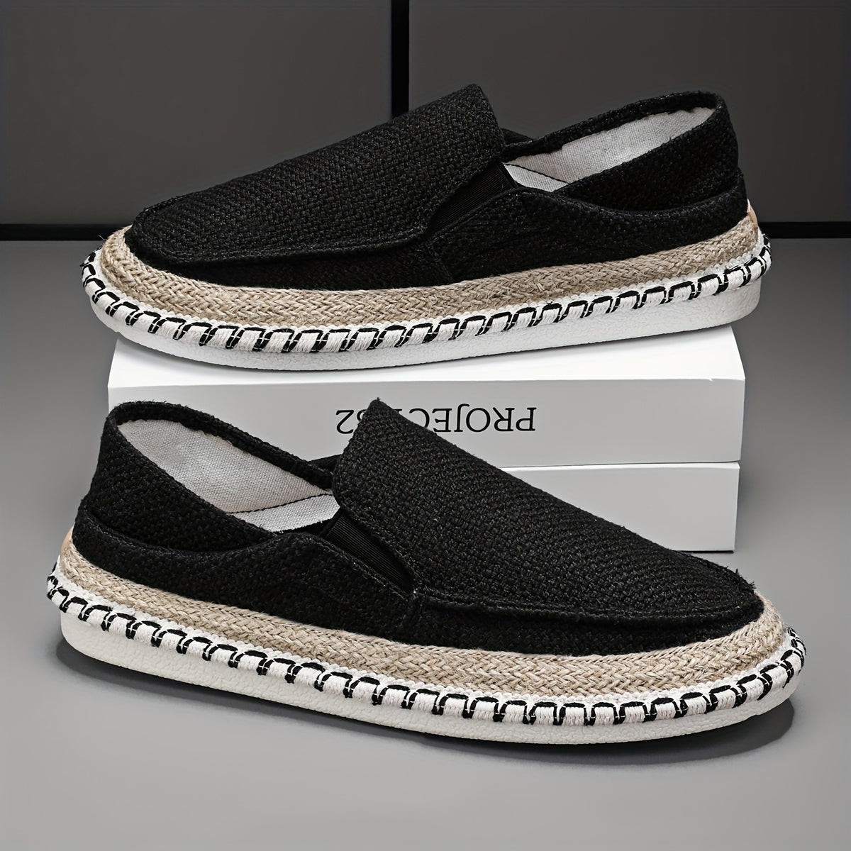 Zapatos Cerrados en Lona sin Cordones para Hombres