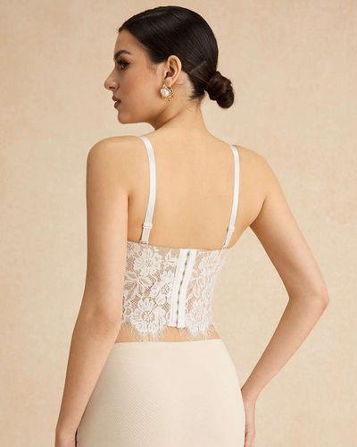 Top Tipo Corset de Encaje Floral