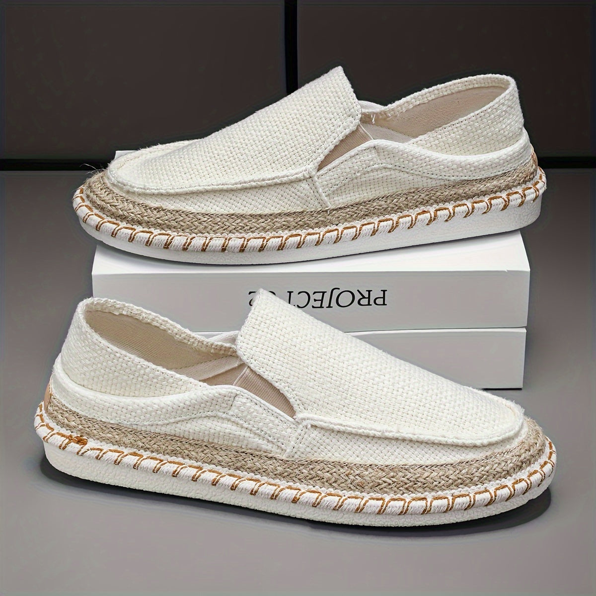 Zapatos Cerrados en Lona sin Cordones para Hombres