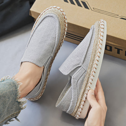 Zapatos Cerrados en Lona sin Cordones para Hombres