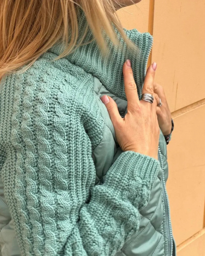 Abrigo con Mangas Tejidas para Mujer