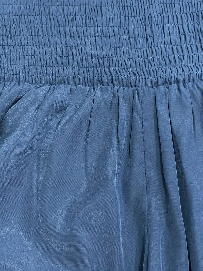 Pantalón Elástico y Holgado de Cintura Alta