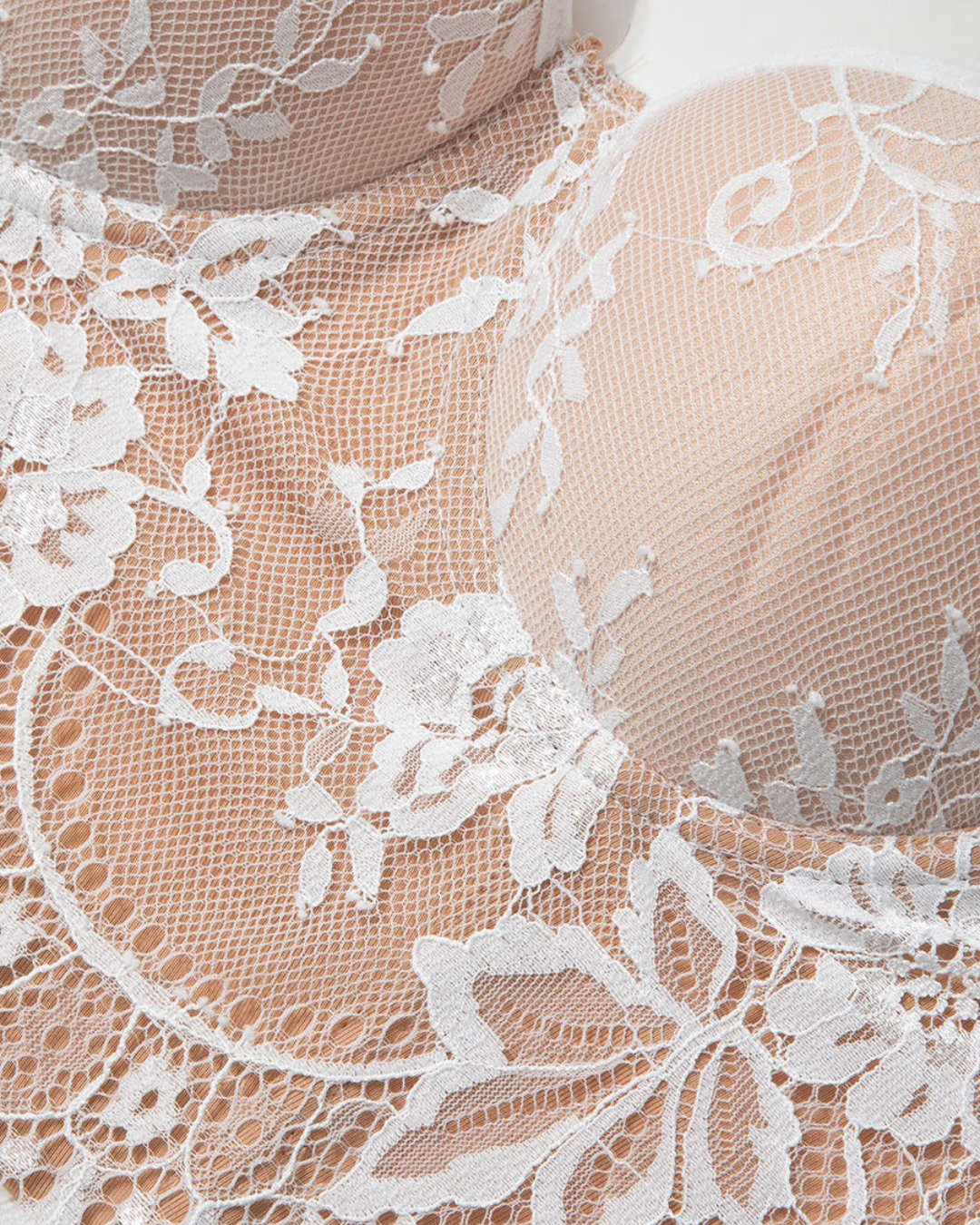 Top Tipo Corset de Encaje Floral