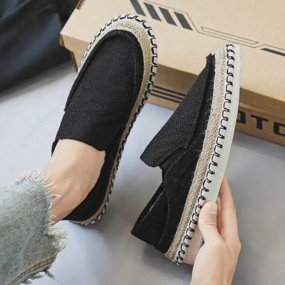 Zapatos Cerrados en Lona sin Cordones para Hombres