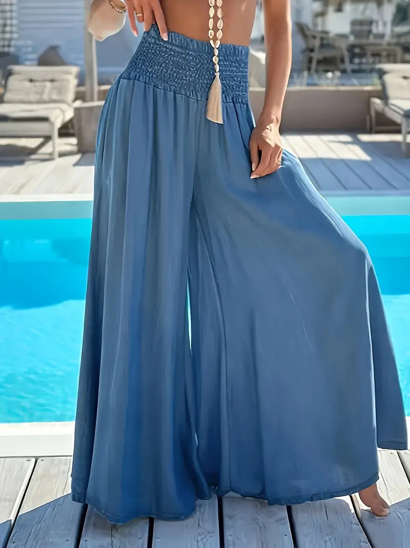 Pantalón Elástico y Holgado de Cintura Alta