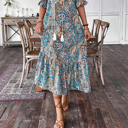 Vestido Elegante Boho con Estampado Floral