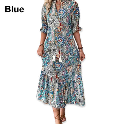 Vestido Elegante Boho con Estampado Floral