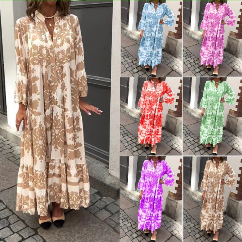 Vestido Largo de Mangas Bohemio