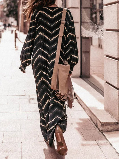 Vestido Bohemio de Rayas y Manga Larga