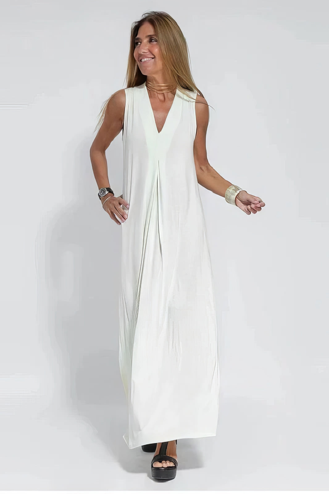 Set de Vestido Largo Elegante con Cárdigan